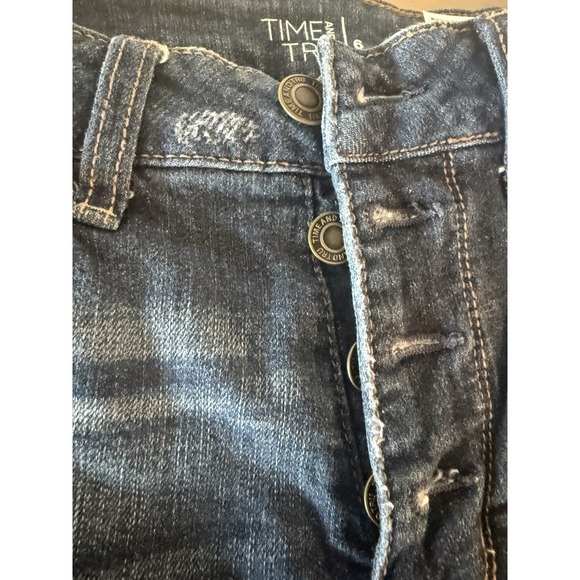 Time And Tru Shorts Women's Size 6 Blue Denim High Rise Cuffed - Picture 2 of 5